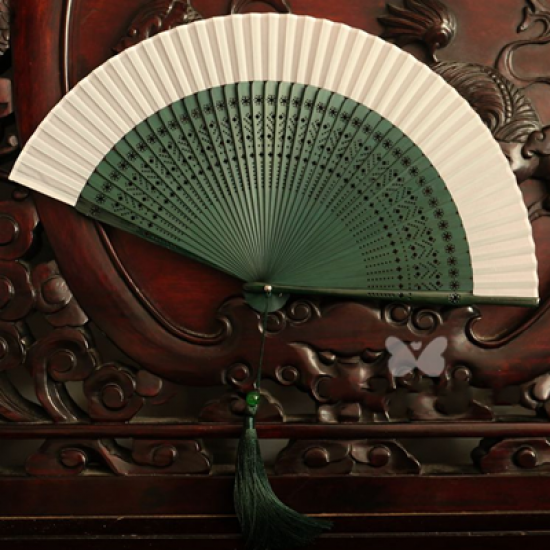 moon fan 6.6 inch exquisite solid color female fan Chinese style bamboo handle folding fan moon fan 6.6 inch exquisite solid color female fan Chinese style bamboo handle folding fan